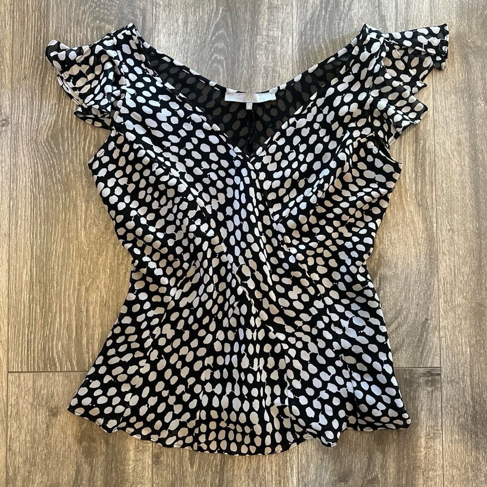 Black and White Polka Dot Women's Top